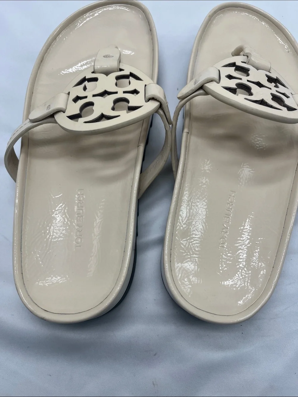 Tory Burch Cream Miller Cloud Lug Sandals